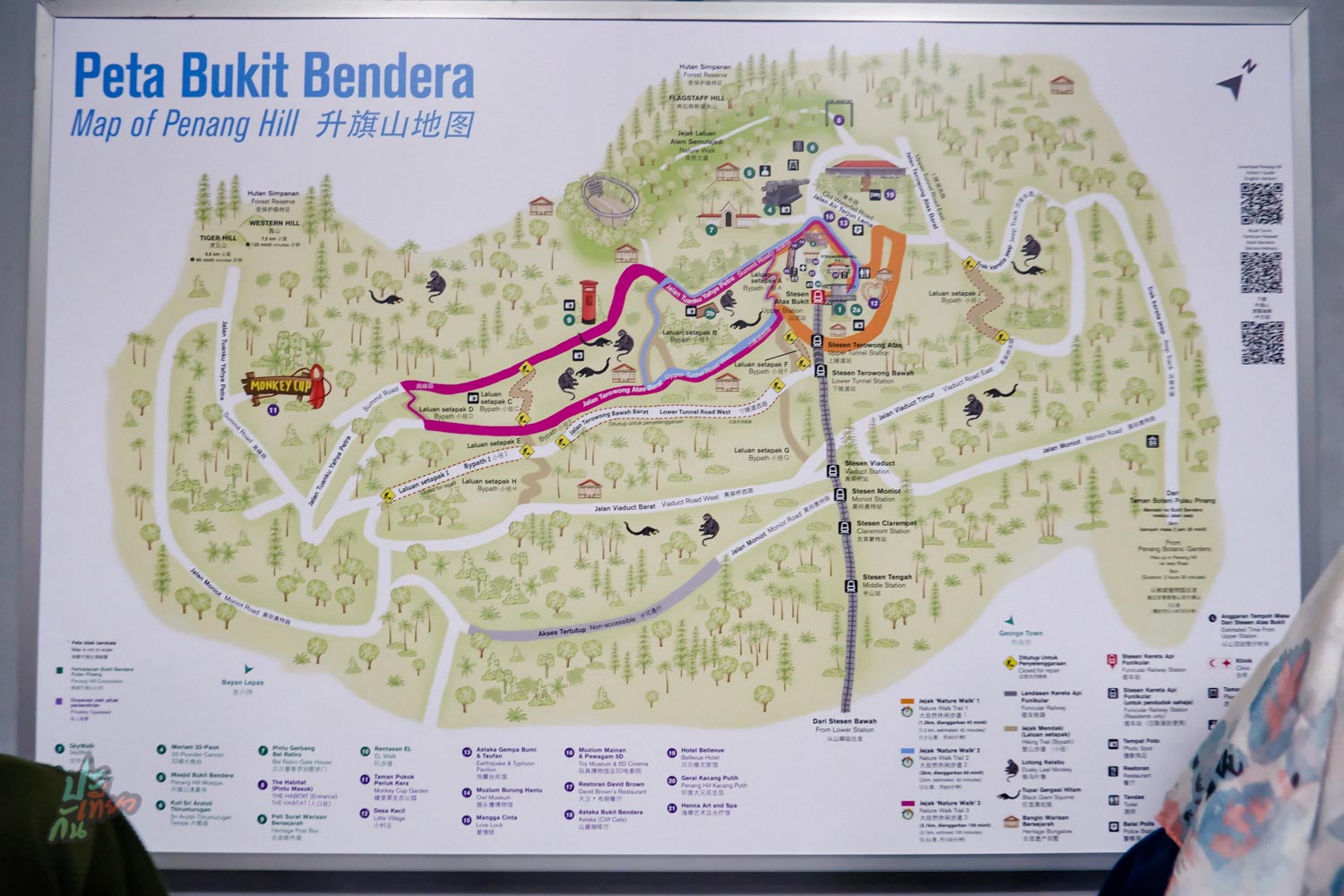 แผนผังบนปีนังฮิลล์ (Map of Penang Hill)