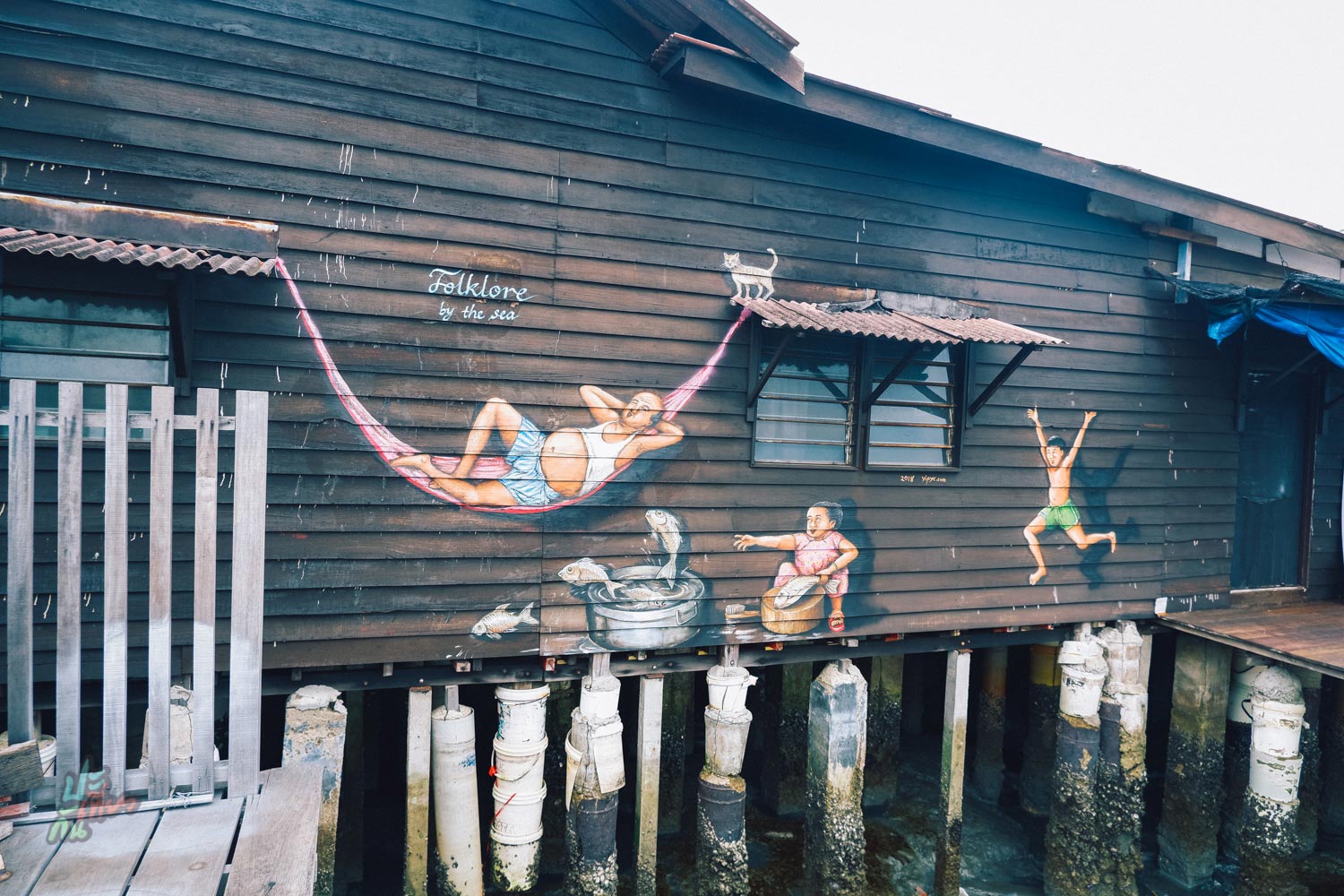 Street Art อีกจุดหนึ่งในหมู่บ้านชาวประมง Chew Jetty