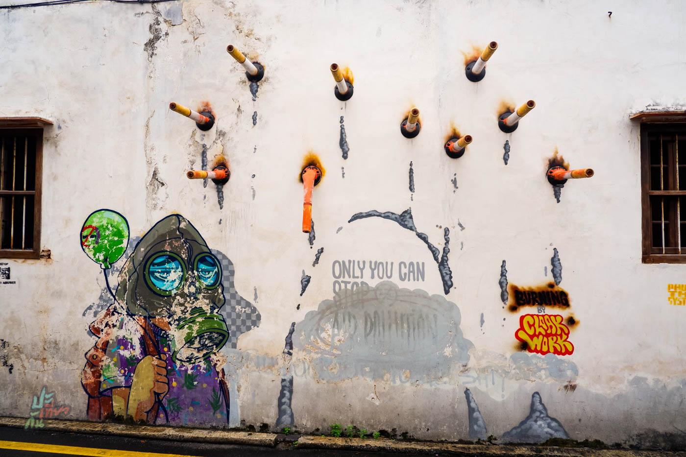 Street Art "Burning" Mural